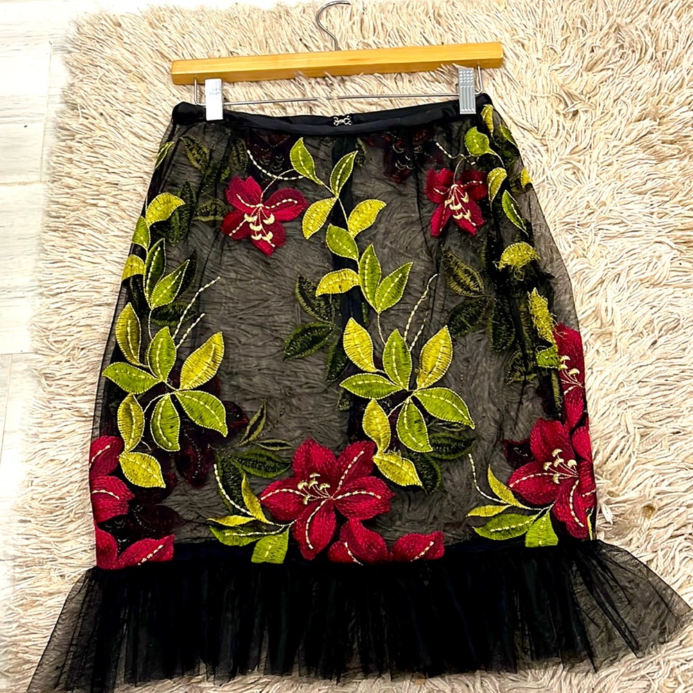 Floral Mesh Skirt
